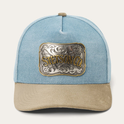 Denim & Suede Plaque Trucker Hat Denim - Stetson