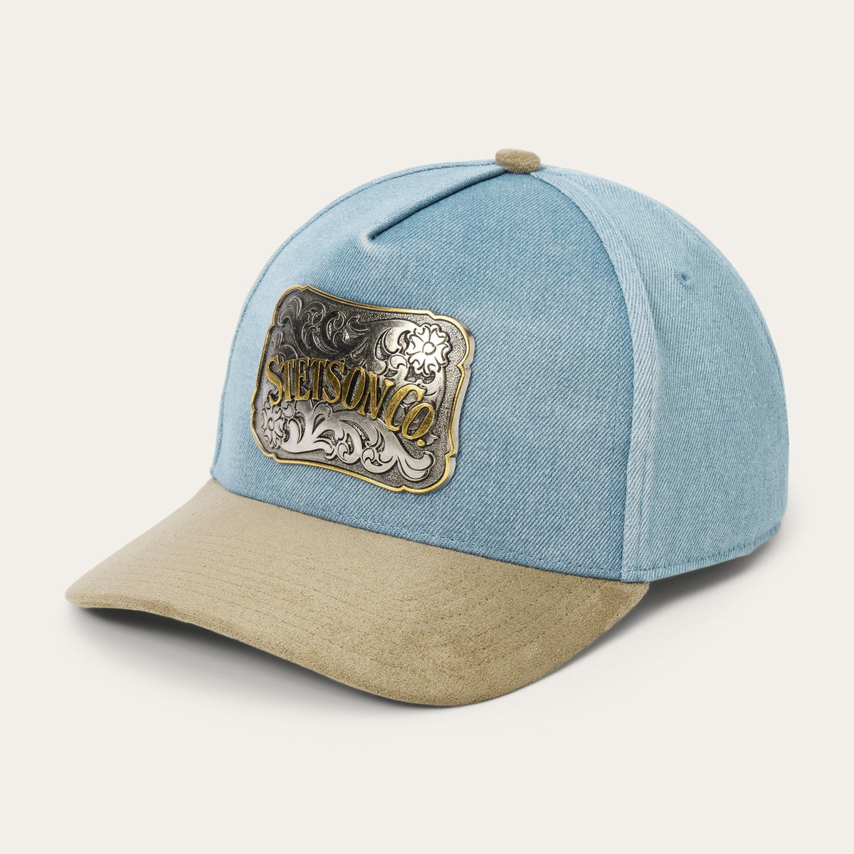 Denim & Suede Plaque Trucker Hat Denim - Stetson