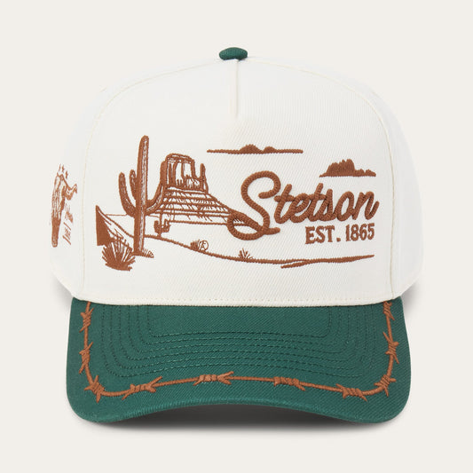 Landscape Trucker Hat Off White / Green - Stetson