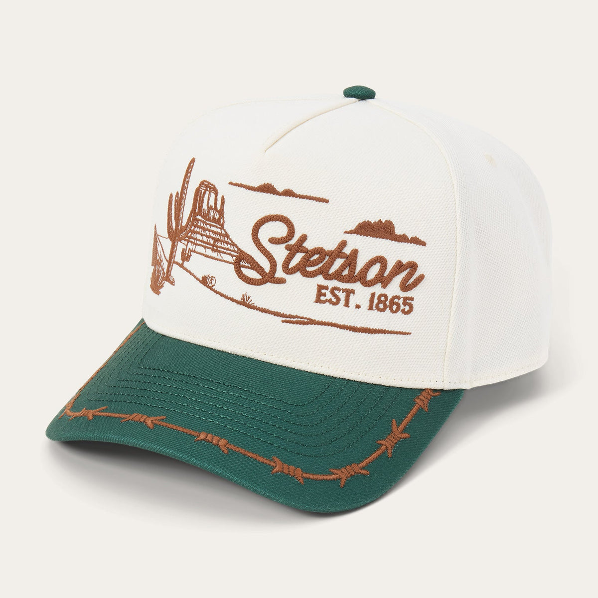 Landscape Trucker Hat Off White / Green - Stetson