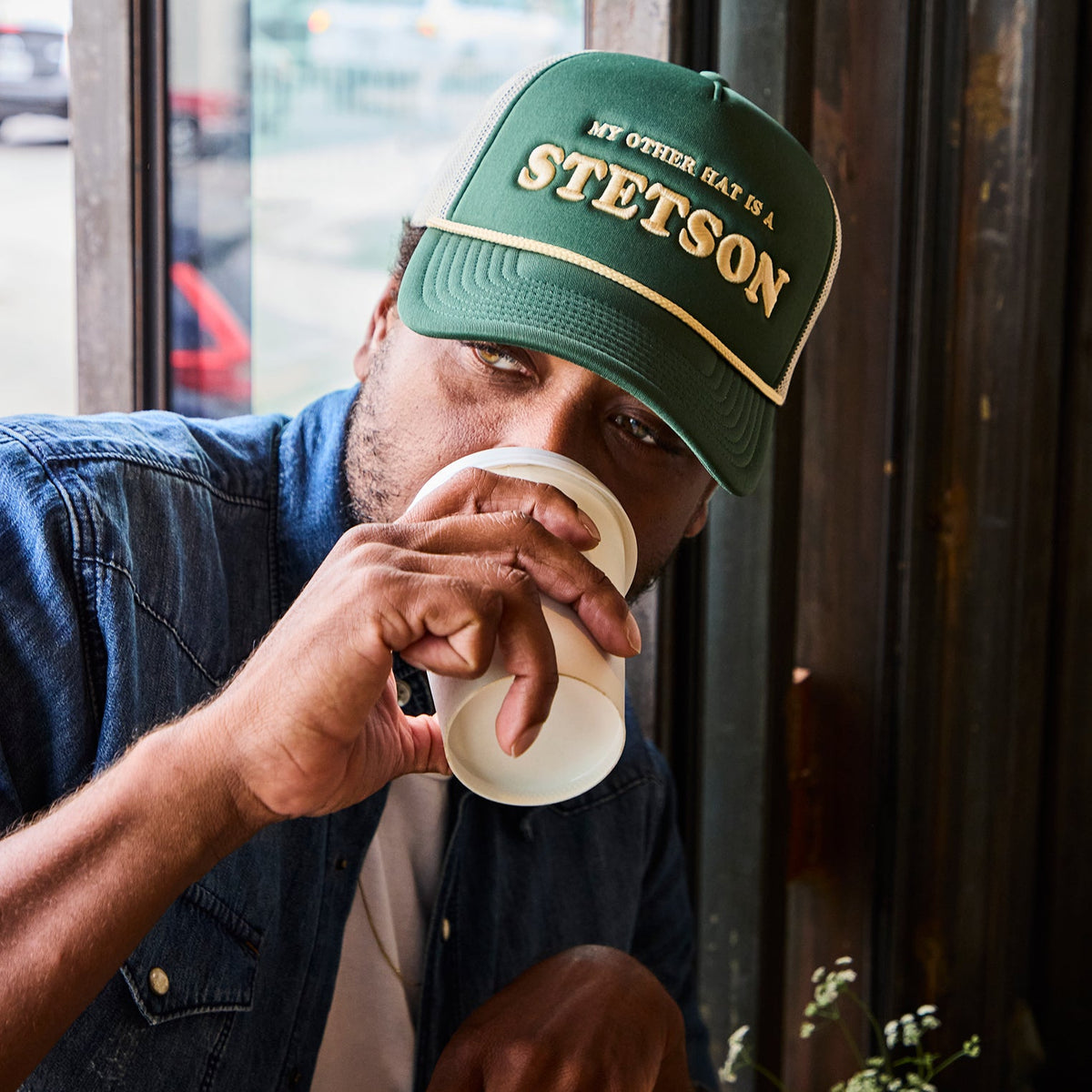 My Other Hat Is A Stetson Trucker Cap Olive - Stetson