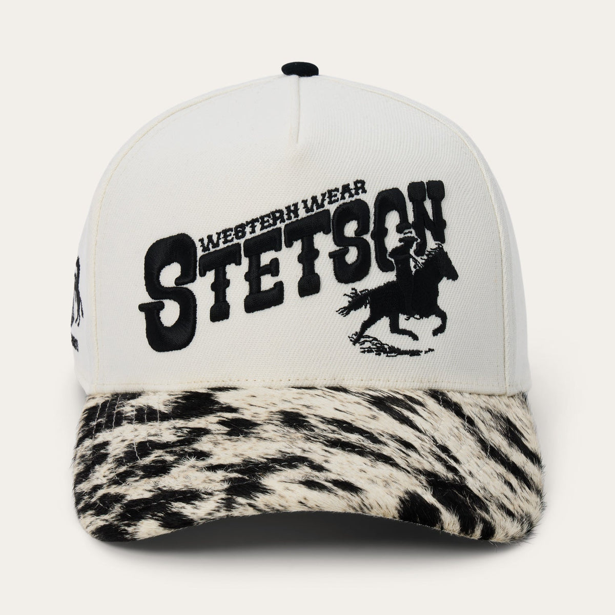Cow Print Baseball Hat White/Black - Stetson