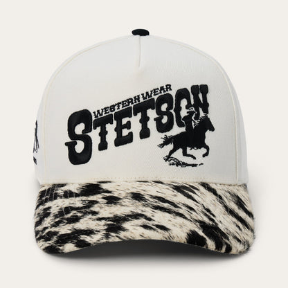 Cow Print Baseball Hat White/Black - Stetson