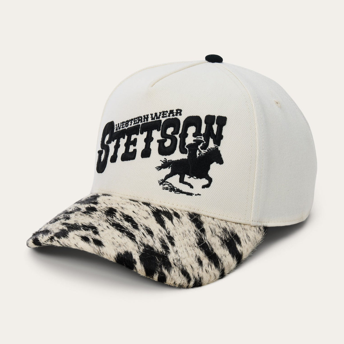 Cow Print Baseball Hat White/Black - Stetson