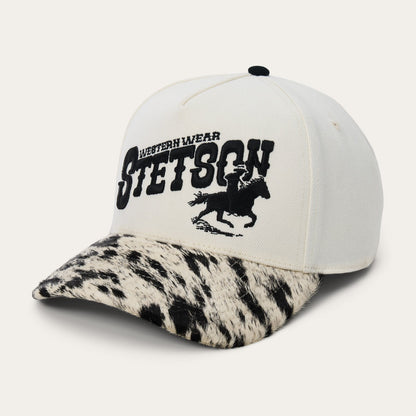 Cow Print Baseball Hat White/Black - Stetson