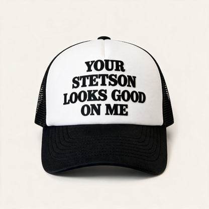 Stetson x Carter Faith Your Stetson Looks Good On Me Trucker Hat White / Black - Stetson