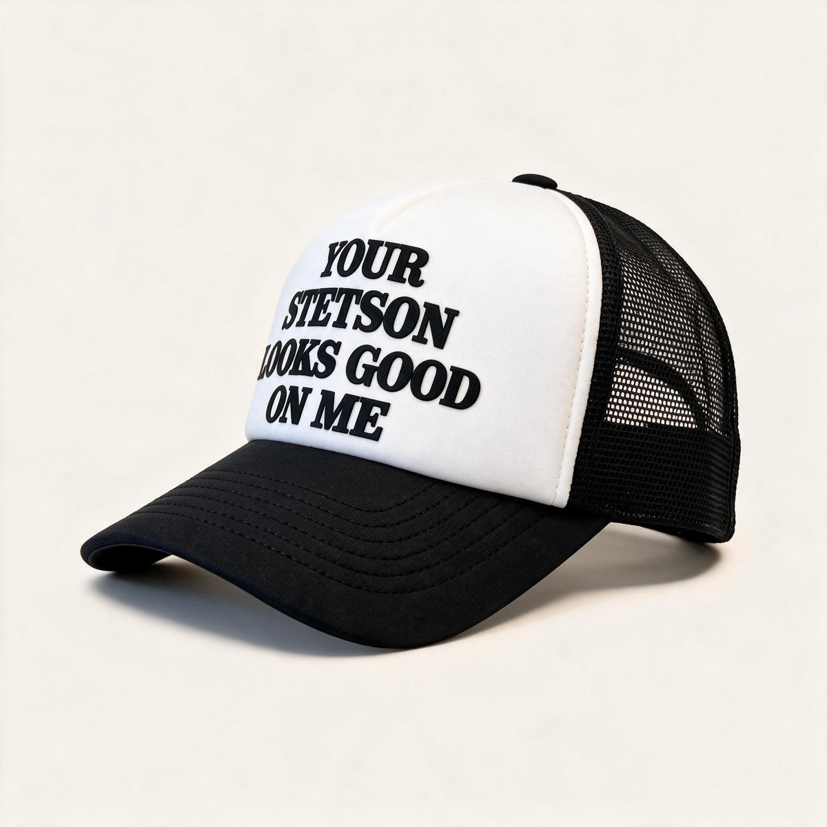 Stetson x Carter Faith Your Stetson Looks Good On Me Trucker Hat White / Black - Stetson