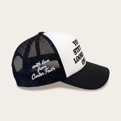 Stetson x Carter Faith Your Stetson Looks Good On Me Trucker Hat White / Black - Stetson
