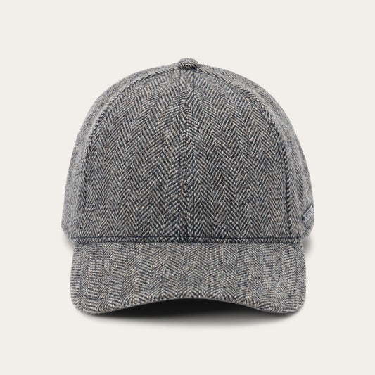 Wool Herringbone Baseball Cap Anthra Melange Herringbone - Stetson