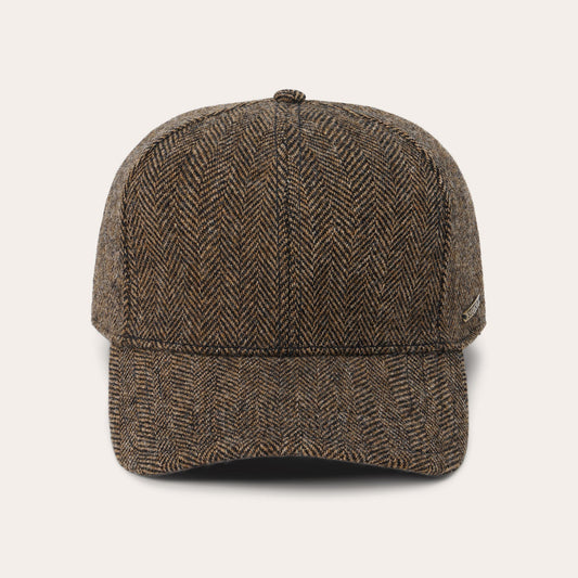 Wool Herringbone Baseball Cap Brown Melange - Stetson