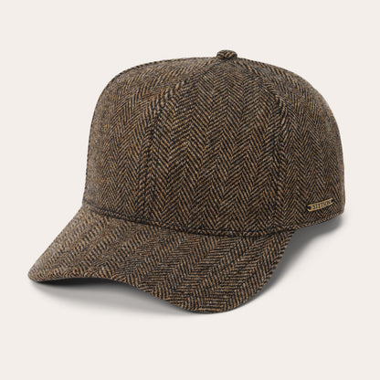 Wool Herringbone Baseball Cap Brown Melange - Stetson