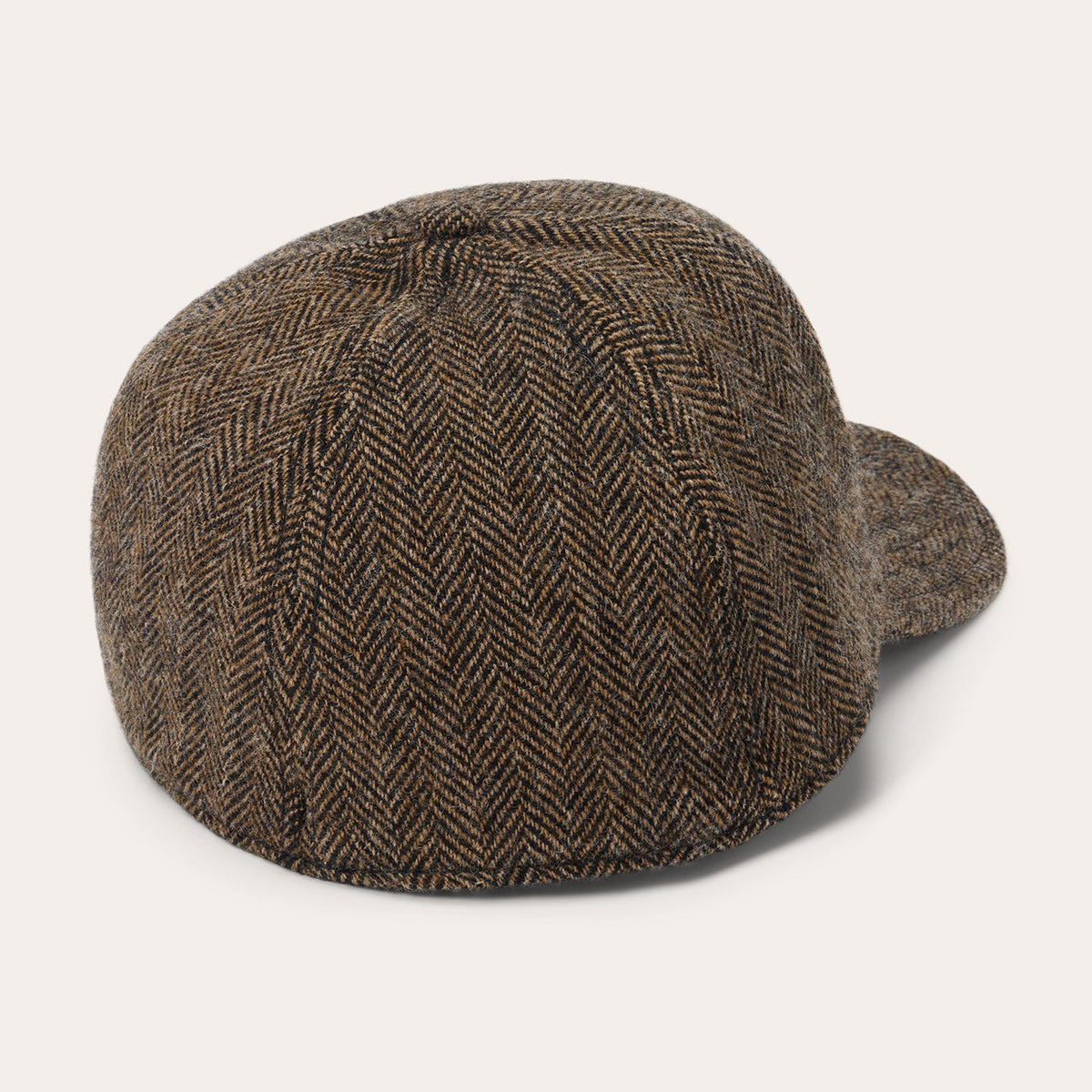 Wool Herringbone Baseball Cap Brown Melange - Stetson