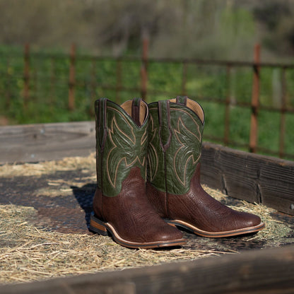 Nolan Bison Boots Brown/Green - Stetson