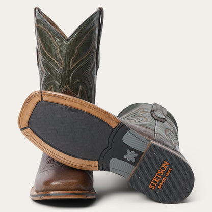 Nolan Bison Boots Brown/Green - Stetson