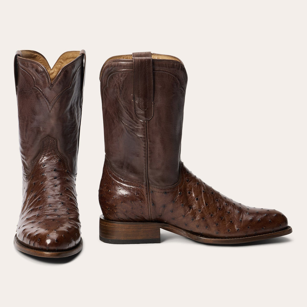 Austin Ostrich Roper Boots Tobacco - Stetson
