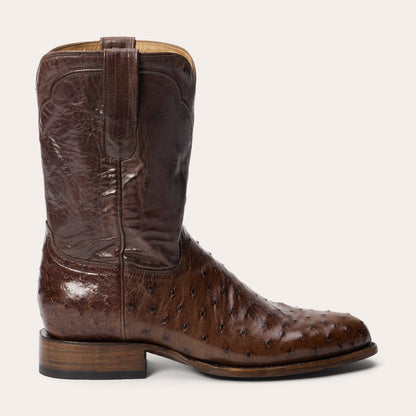 Austin Ostrich Roper Boots Tobacco - Stetson