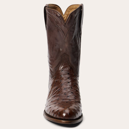 Austin Ostrich Roper Boots Tobacco - Stetson