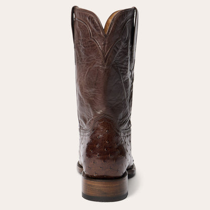 Austin Ostrich Roper Boots Tobacco - Stetson