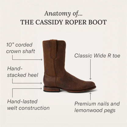 Cassidy Roper Boots Smooth Brown - Stetson