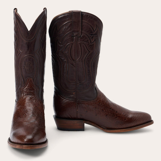 Wyatt Smooth Ostrich Boots Tobacco - Stetson
