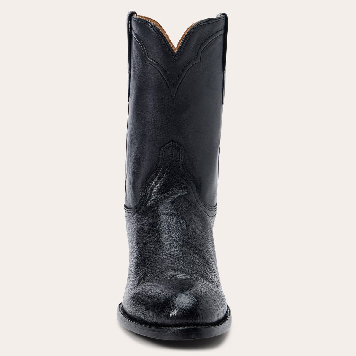 Clay Smooth Ostrich Roper Boots Black - Stetson