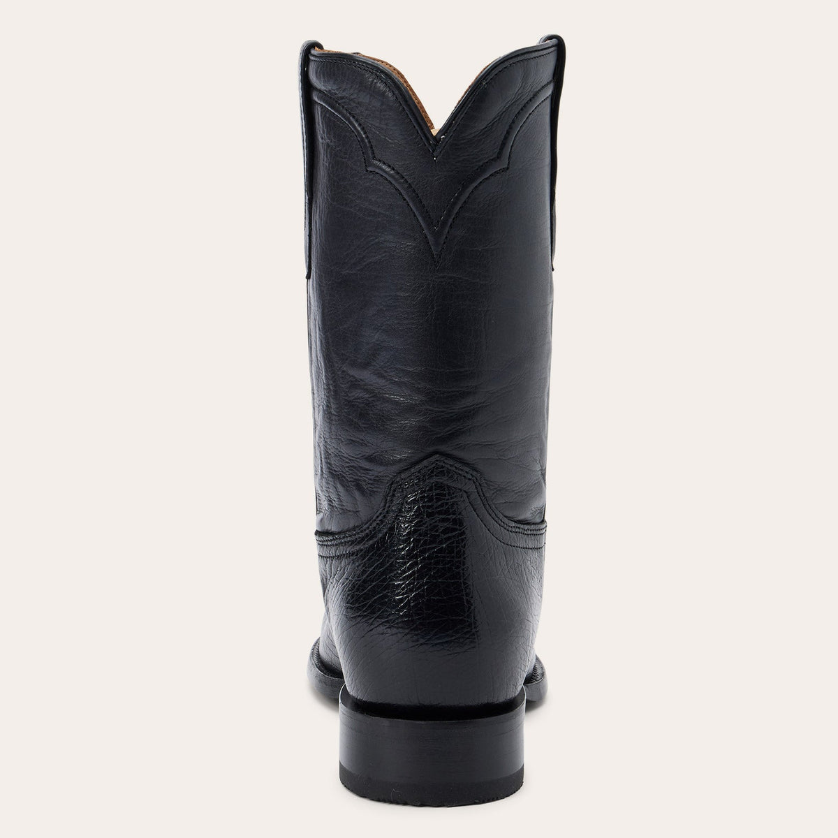 Clay Smooth Ostrich Roper Boots Black - Stetson