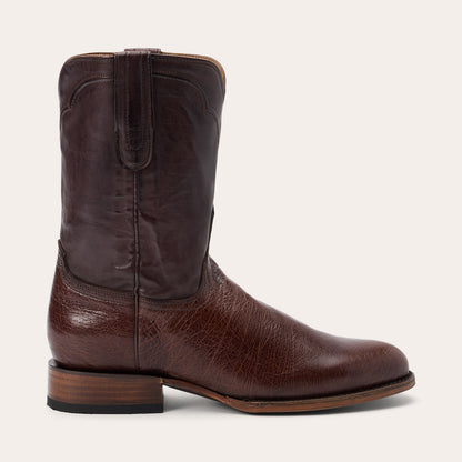Clay Smooth Ostrich Roper Boots Tobacco - Stetson