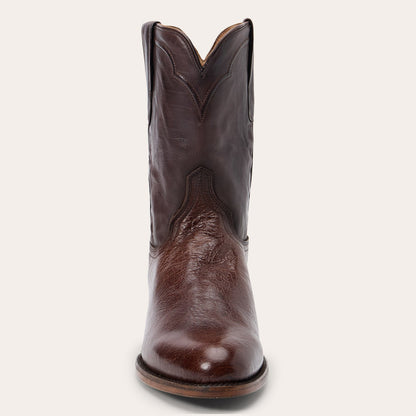 Clay Smooth Ostrich Roper Boots Tobacco - Stetson