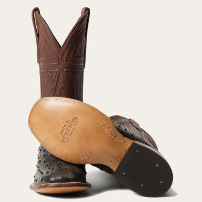 Dillon Ostrich Boots Black - Stetson