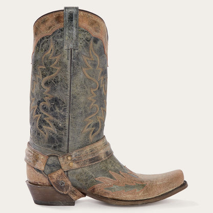 Sundance Kid Washed Crater Black Cowboy Boot Black - Stetson