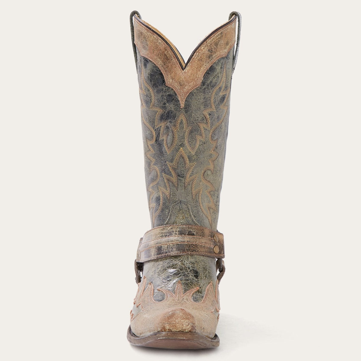 Sundance Kid Washed Crater Black Cowboy Boot Black - Stetson