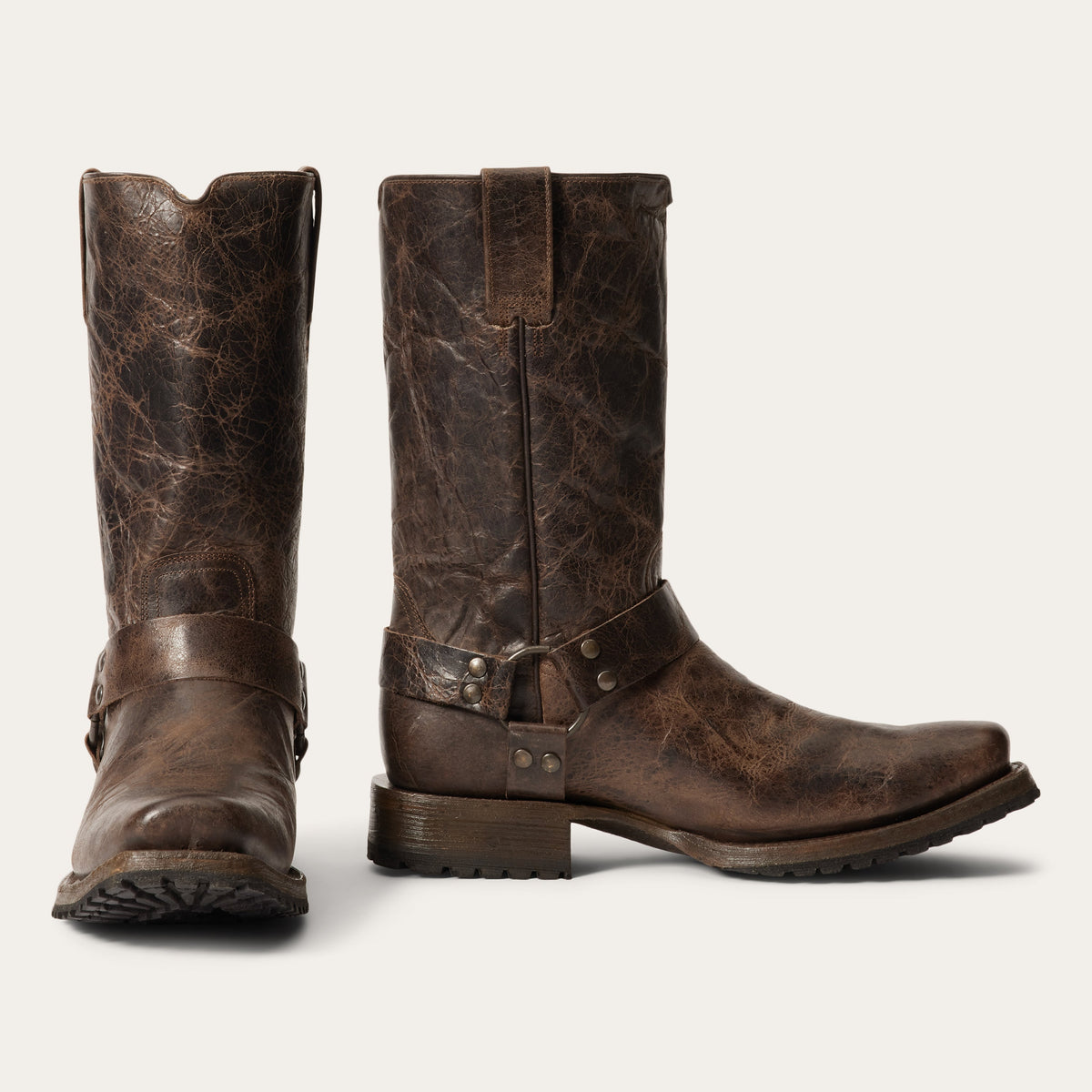 Heritage Harness Boots Waxed Dark Brown - Stetson