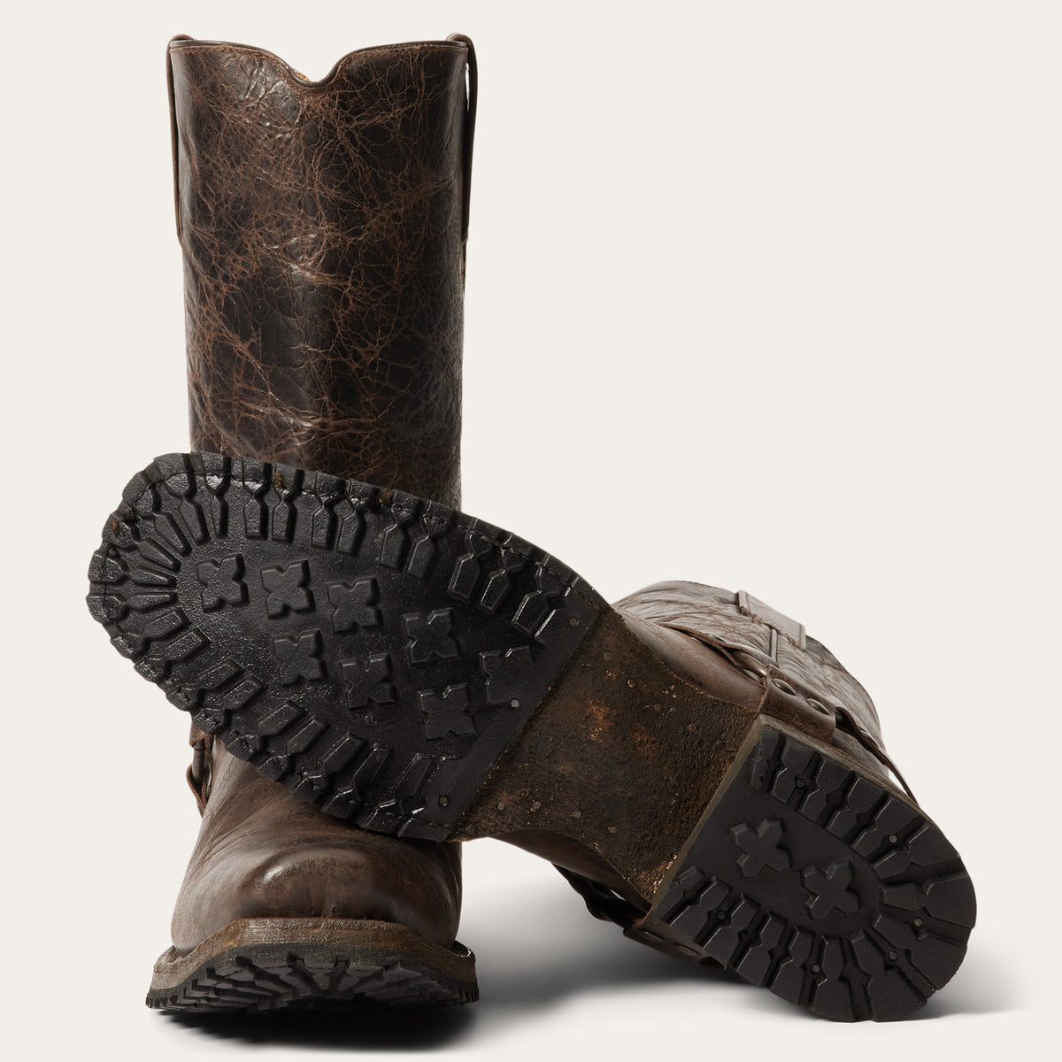 Heritage Harness Boots Waxed Dark Brown - Stetson