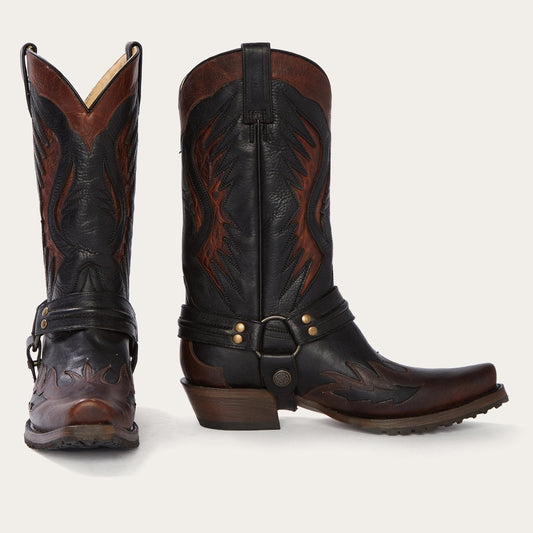 Biker Outlaw Oiled Leather Cowboy Boot Brown - Stetson