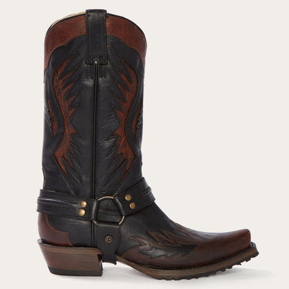 Biker Outlaw Oiled Leather Cowboy Boot Brown - Stetson