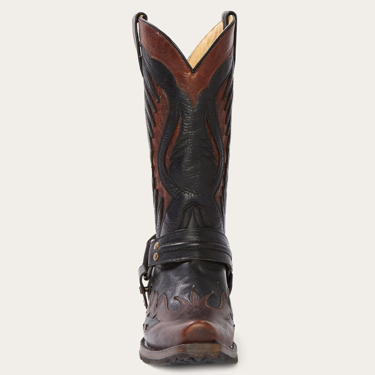 Biker Outlaw Oiled Leather Cowboy Boot Brown - Stetson