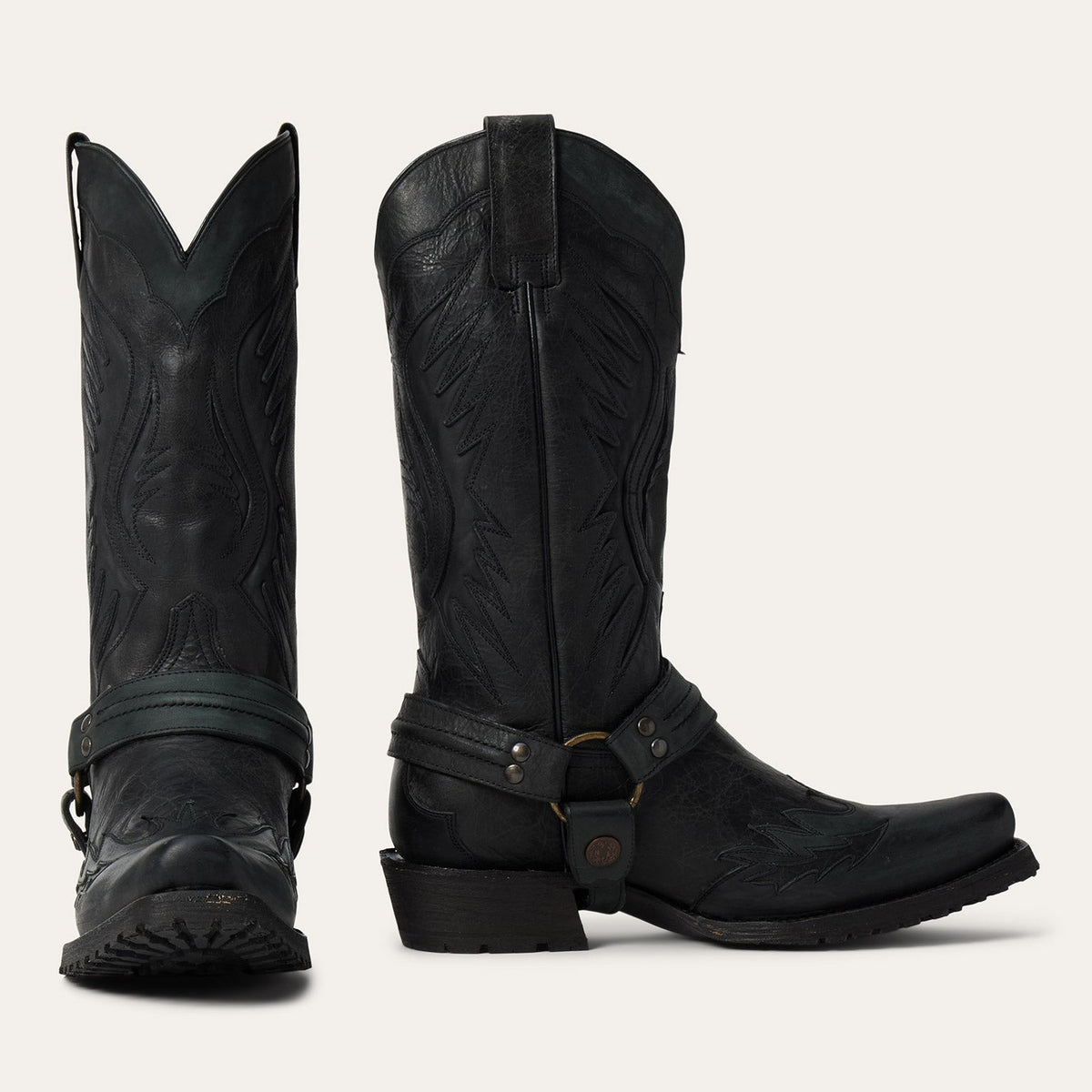 Outlaw Biker Harness Boot Black - Stetson