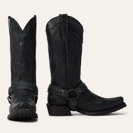 Outlaw Biker Harness Boot Black - Stetson