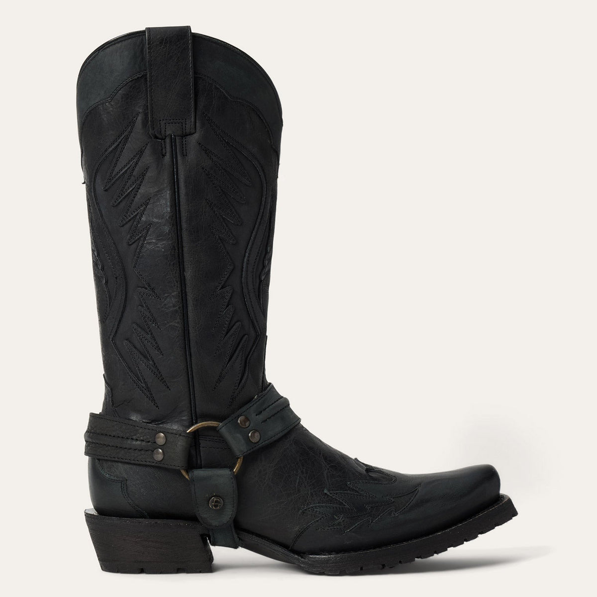 Outlaw Biker Harness Boot Black - Stetson