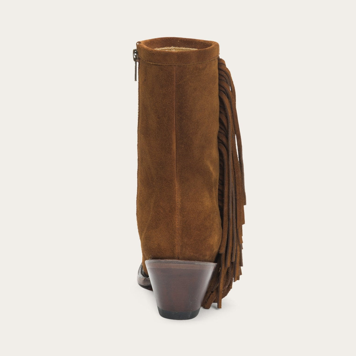 Halle Suede Fringe Side Zip Boot Brown - Stetson