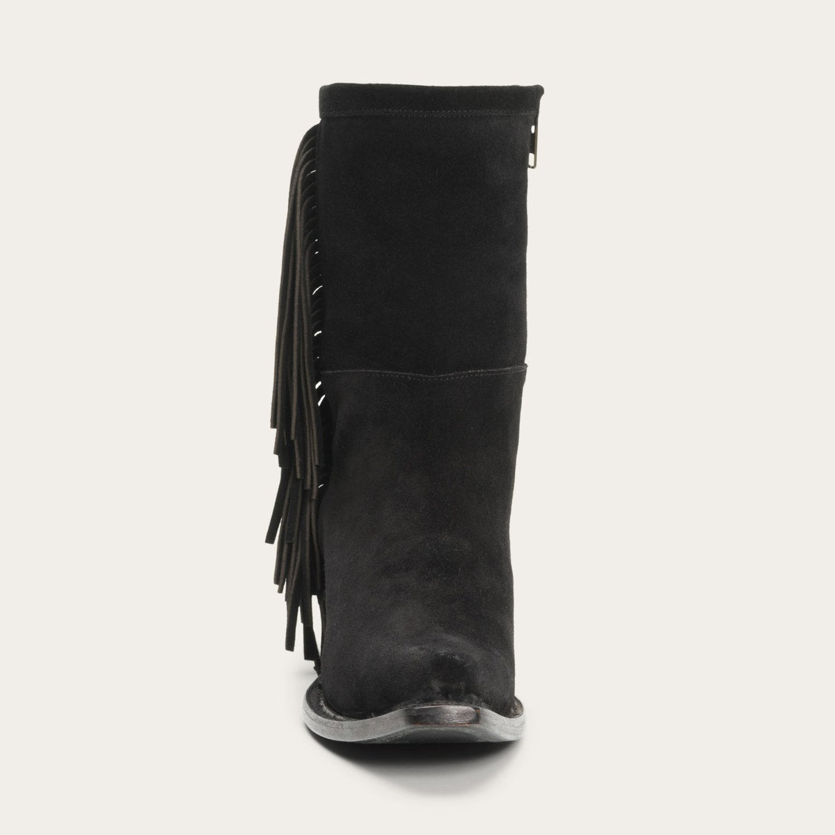 Halle Suede Fringe Side Zip Boot Black - Stetson
