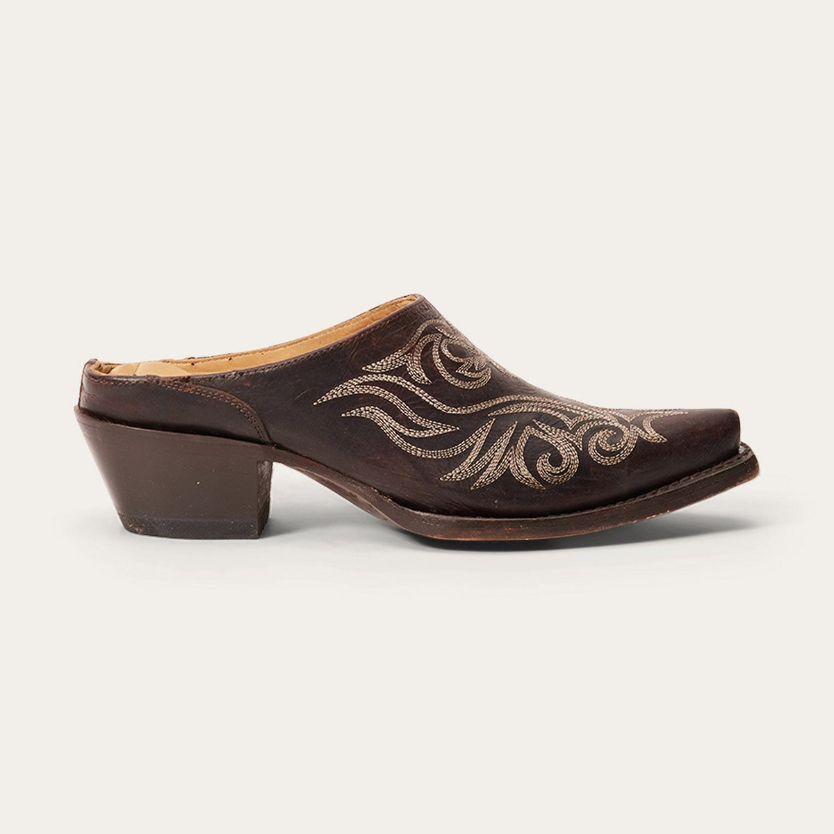 Adley Vintage Finished Leather Mules Brown - Stetson