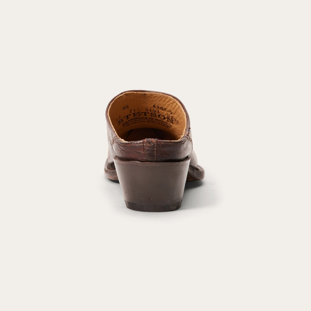 Adley Vintage Finished Leather Mules Brown - Stetson