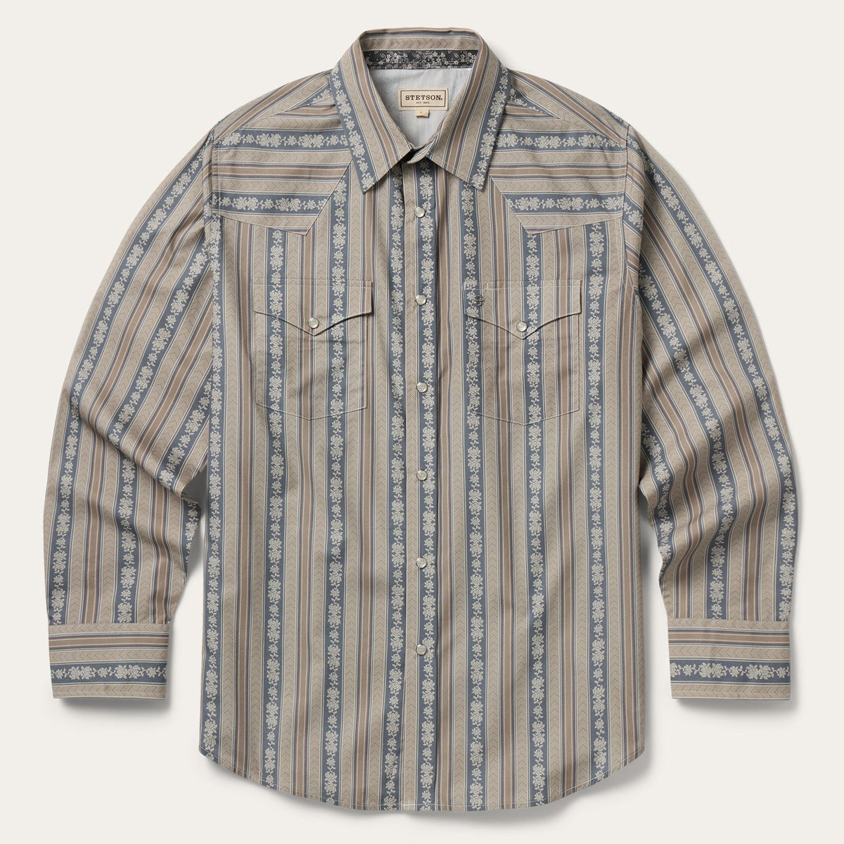 Chevron Stripe Western Shirt Grey - Stetson