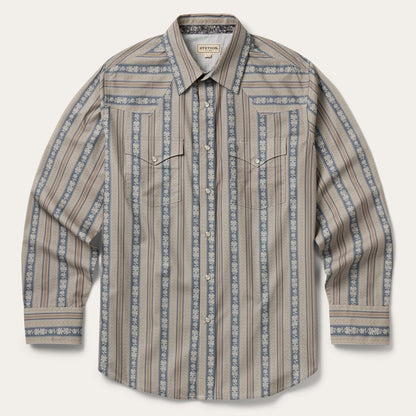 Chevron Stripe Western Shirt Grey - Stetson