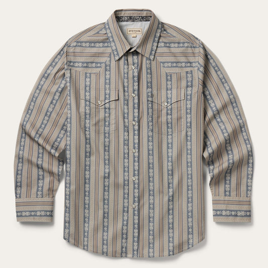 Chevron Stripe Western Shirt Grey - Stetson
