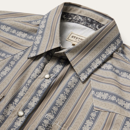 Chevron Stripe Western Shirt Grey - Stetson