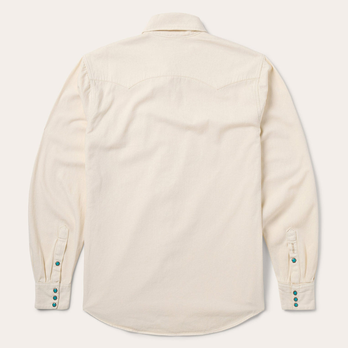 Turquoise Snap Western Denim Shirt Cream - Stetson