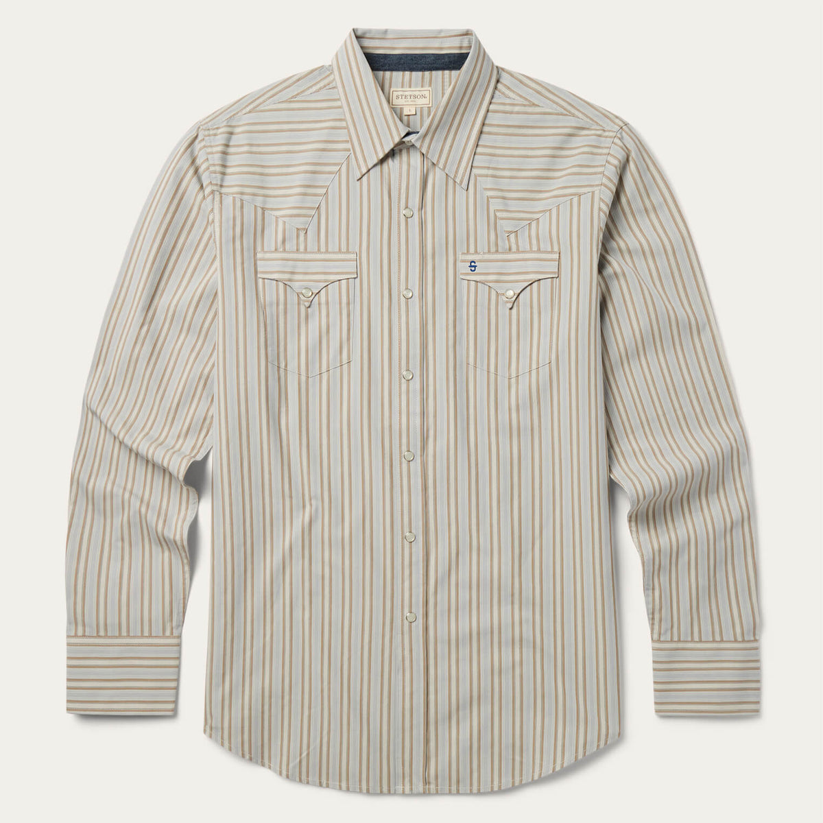 Ticking Stripe Western Shirt Brown - Stetson