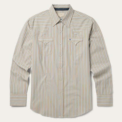 Ticking Stripe Western Shirt Brown - Stetson